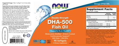 Double Strength DHA-500 label