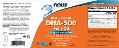 Double Strength DHA-500 label