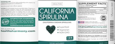 California Spirulina label