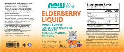 Elderberry Liquid for Kids label
