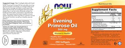 Evening Primrose Oil 500 mg label