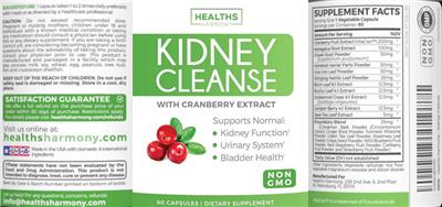Kidney Cleanse label