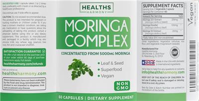 Moringa Complex 5000 mg label