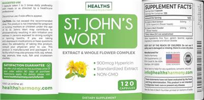 St. John's Wort 900 mcg label