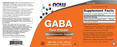 GABA Pure Powder label