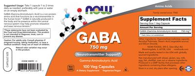 GABA 750 mg label