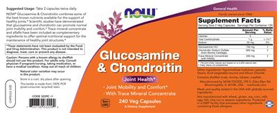 Glucosamine & Chondroitin label