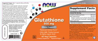 Glutathione 500 mg label