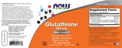 Glutathione 500 mg label