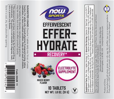 Effervescent Effer-Hydrate Mixed Berry Flavor label