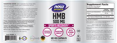 HMB 500 mg label