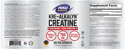 Kre-Alkalyn Creatine 750 mg label