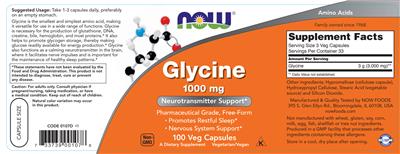 Glycine 1000 mg label