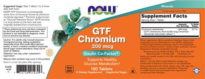 GTF Chromium 200 mcg label