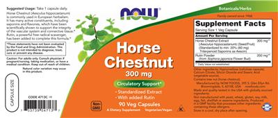 Horse Chestnut 300 mg label