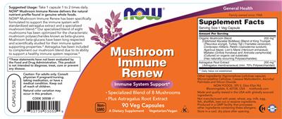 Mushroom Immune Renew label