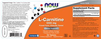 L-Carnitine 1000 mg label