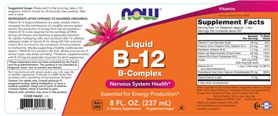 Liquid B-12 B-Complex label
