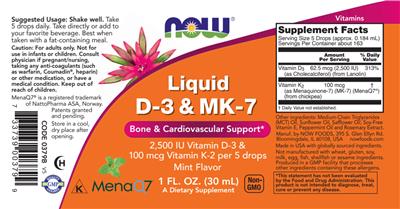Liquid D-3 & MK-7 label