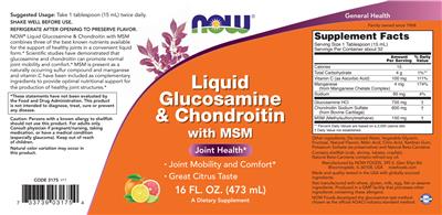 Liquid Glucosamine & Chondroitin With MSM label