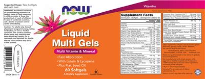 Liquid Multi Gels label