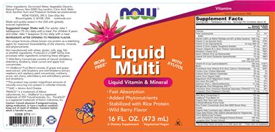 Liquid Multi Wild Berry Flavor label