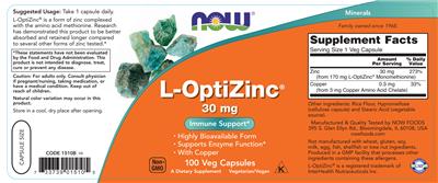 L-OptiZinc 30 mg label