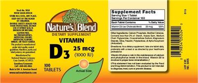 Vitamin D3 25 mcg (1000 IU) label