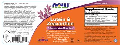 Lutein & Zeaxanthin label