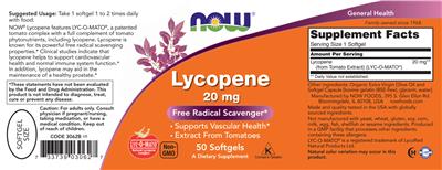 Lycopene 20 mg label