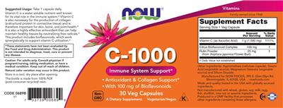 C-1000 With 100 mg Of Bioflavonoids label