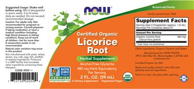 Certified Organic Licorice Root label