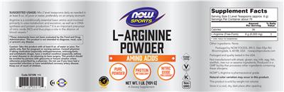 L-Arginine Powder label