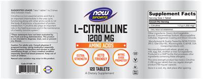 L-Citrulline 1200 mg label