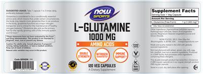 L-Glutamine 1000 mg label
