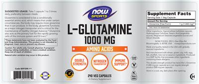 L-Glutamine 1000 mg label