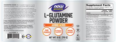 L-Glutamine Powder label