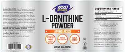 L-Ornithine Powder label