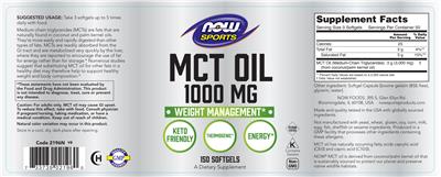 MCT Oil 1000 mg label