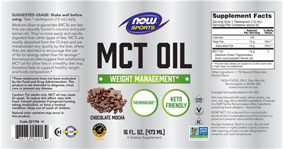 MCT Oil Chocolate Mocha label