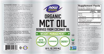Organic MCT Oil label