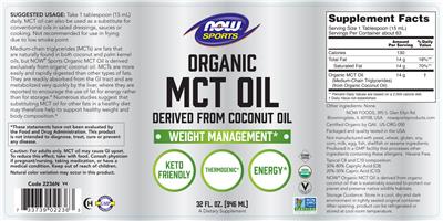 Organic MCT Oil label