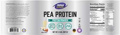 Pea Protein Vanilla Toffee label