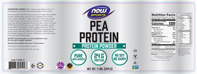 Pea Protein Pure Unflavored label