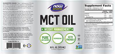 MCT Oil Pure Unflavored label