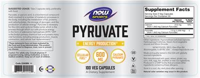 Pyruvate 600 mg label
