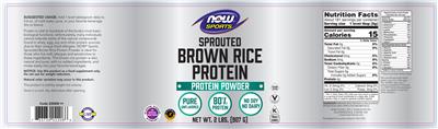 Sprouted Brown Rice Protein Pure Unflavored label