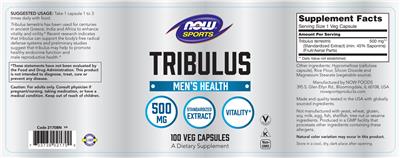 Tribulus 500 mg label