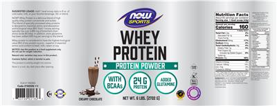 Whey Protein Creamy Chocolate label