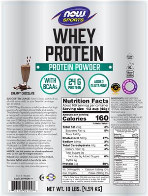 Whey Protein Creamy Chocolate label